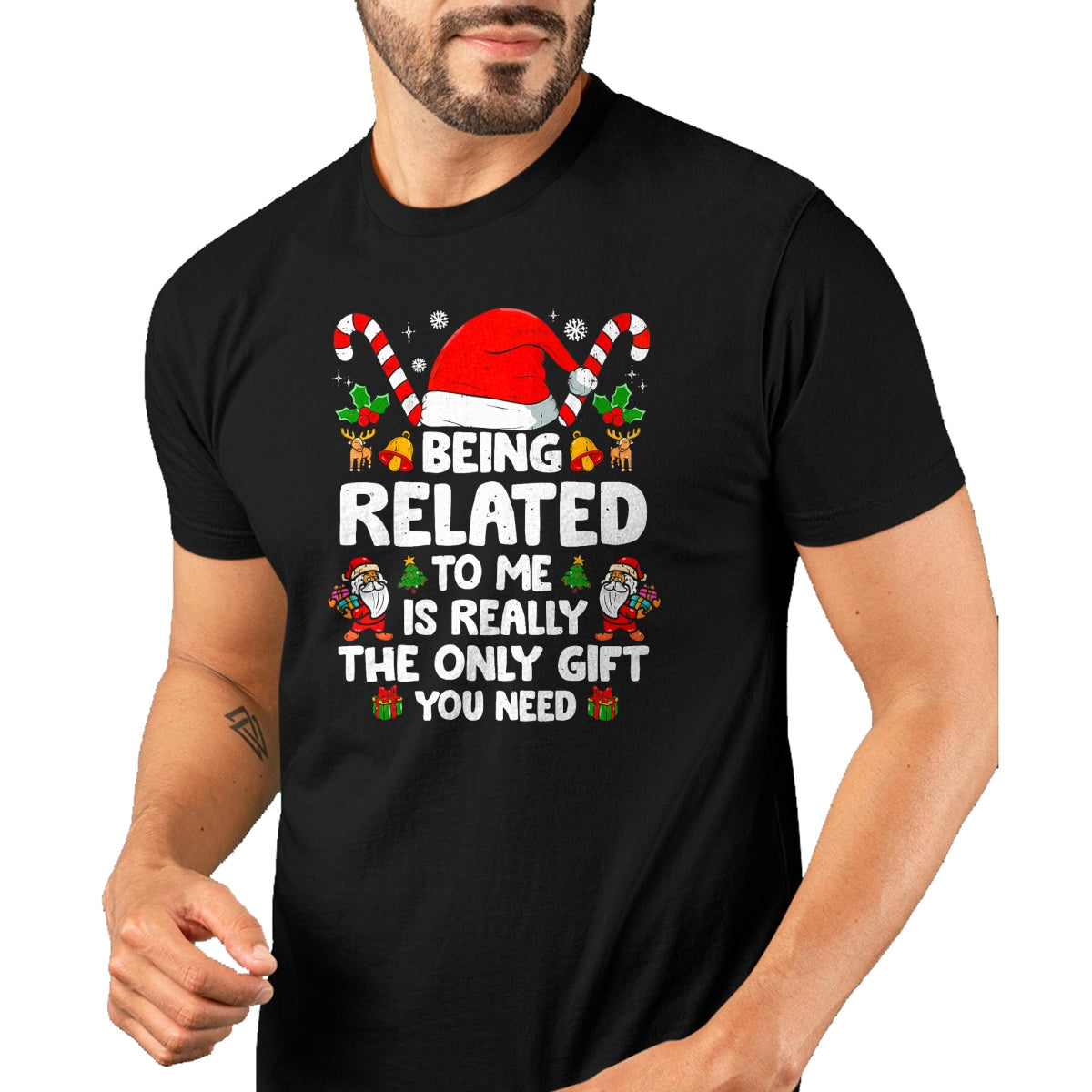 Being Related To Me Funny Christmas Family Xmas Pajamas T-Shirt - Christmas Unisex T-Shirt/Hoodie/Sweatshirt - ZON00