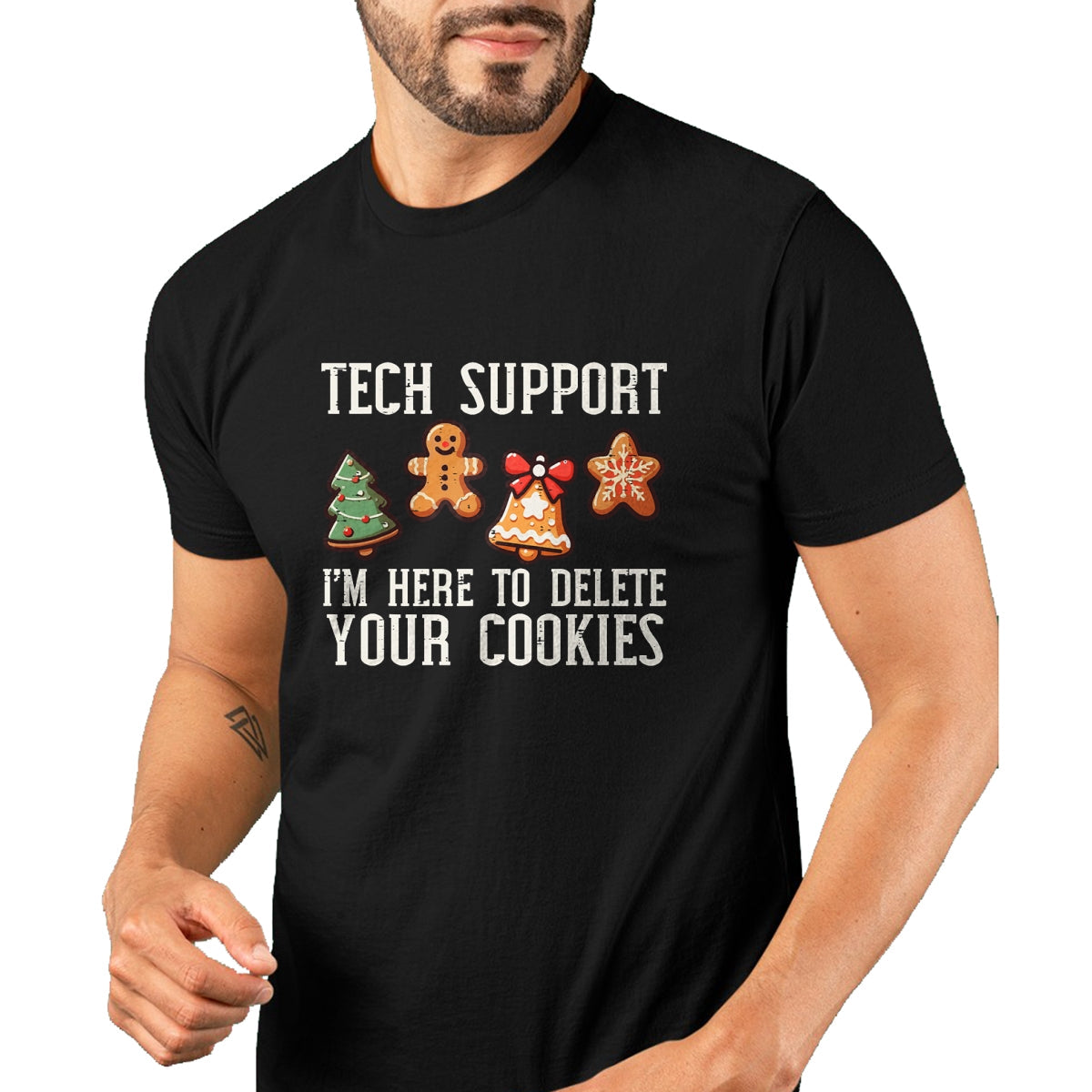 Christmas Tech Support Here To Delete Cookies Xmas Men Women T-Shirt - Christmas Unisex T-Shirt/Hoodie/Sweatshirt - ZON00