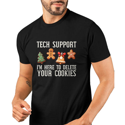 Christmas Tech Support Here To Delete Cookies Xmas Men Women T-Shirt - Christmas Unisex T-Shirt/Hoodie/Sweatshirt - ZON00