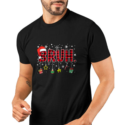Bruh Funny Christmas Red Plaid Teens Boys Kids Xmas Pajamas T-Shirt - Christmas Unisex T-Shirt/Hoodie/Sweatshirt - ZON00