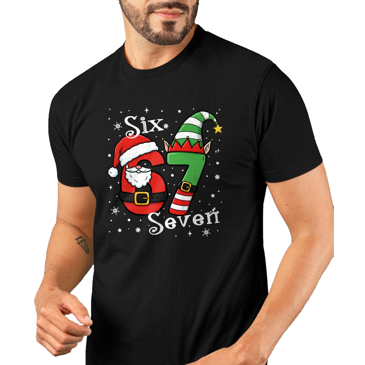 Funny Six Seven 67 Meme 6 7 Elf Santa Christmas Pajamas Kids T-Shirt  - Christmas Unisex T-Shirt/Hoodie/Sweatshirt - ZON00