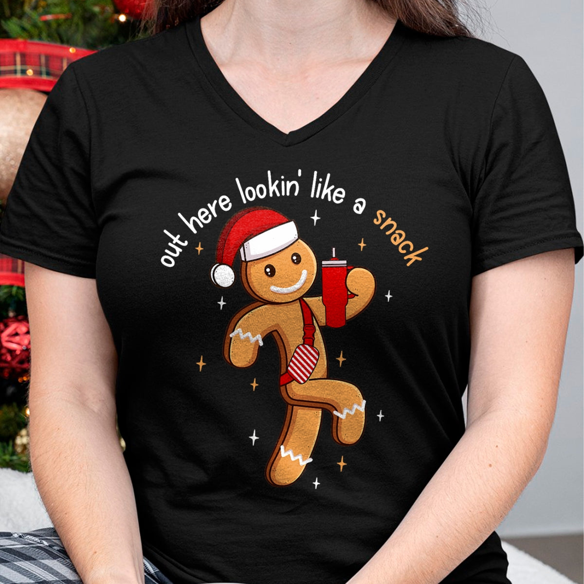 Out Here Looking Like A Snack Funny BouJee Xmas Gingerbread T-Shirt - Christmas Unisex T-Shirt/Hoodie/Sweatshirt - ZON00