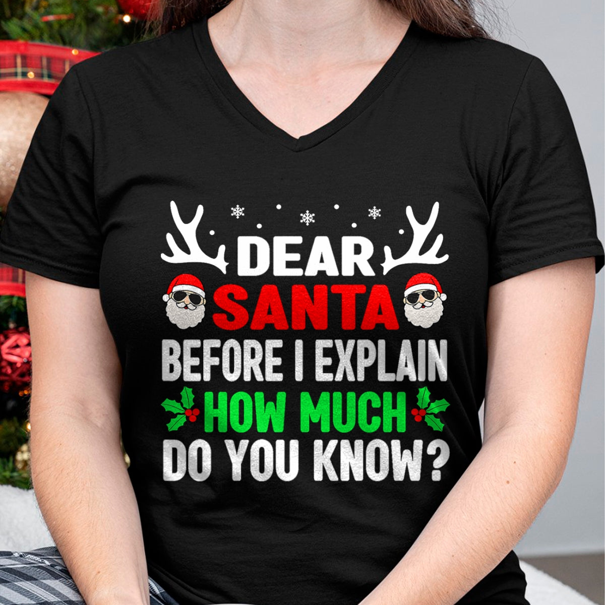 Funny Christmas Kids Adults Dear Santa I Can Explain T-Shirt - Christmas Unisex T-Shirt/Hoodie/Sweatshirt - ZON00