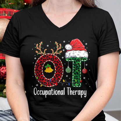 Occupational Therapy Christmas santa hat OT Therapist T-Shirt - Christmas Unisex T-Shirt/Hoodie/Sweatshirt - ZON00