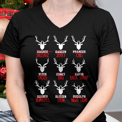 Funny Christmas Deer Hunters All of Santa's Reindeer design T-Shirt - Christmas Unisex T-Shirt/Hoodie/Sweatshirt - ZON00 (SKUT-CHRISTMAS2026-A1)