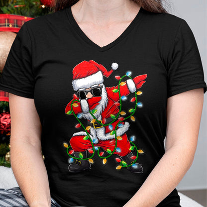 Dabbing Santa Xmas Lights Girls Boys Kids Christmas Gifts T-Shirt - Christmas Unisex T-Shirt/Hoodie/Sweatshirt - ZON00