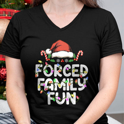 Forced Family Fun Christmas Pajamas Funny T-Shirt - Christmas Unisex T-Shirt/Hoodie/Sweatshirt - ZON00