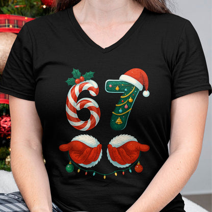 67 Christmas 6 7 Meme Pajamas Holiday Gen Alpha Slang T-Shirt - Christmas Unisex T-Shirt/Hoodie/Sweatshirt - ZON00