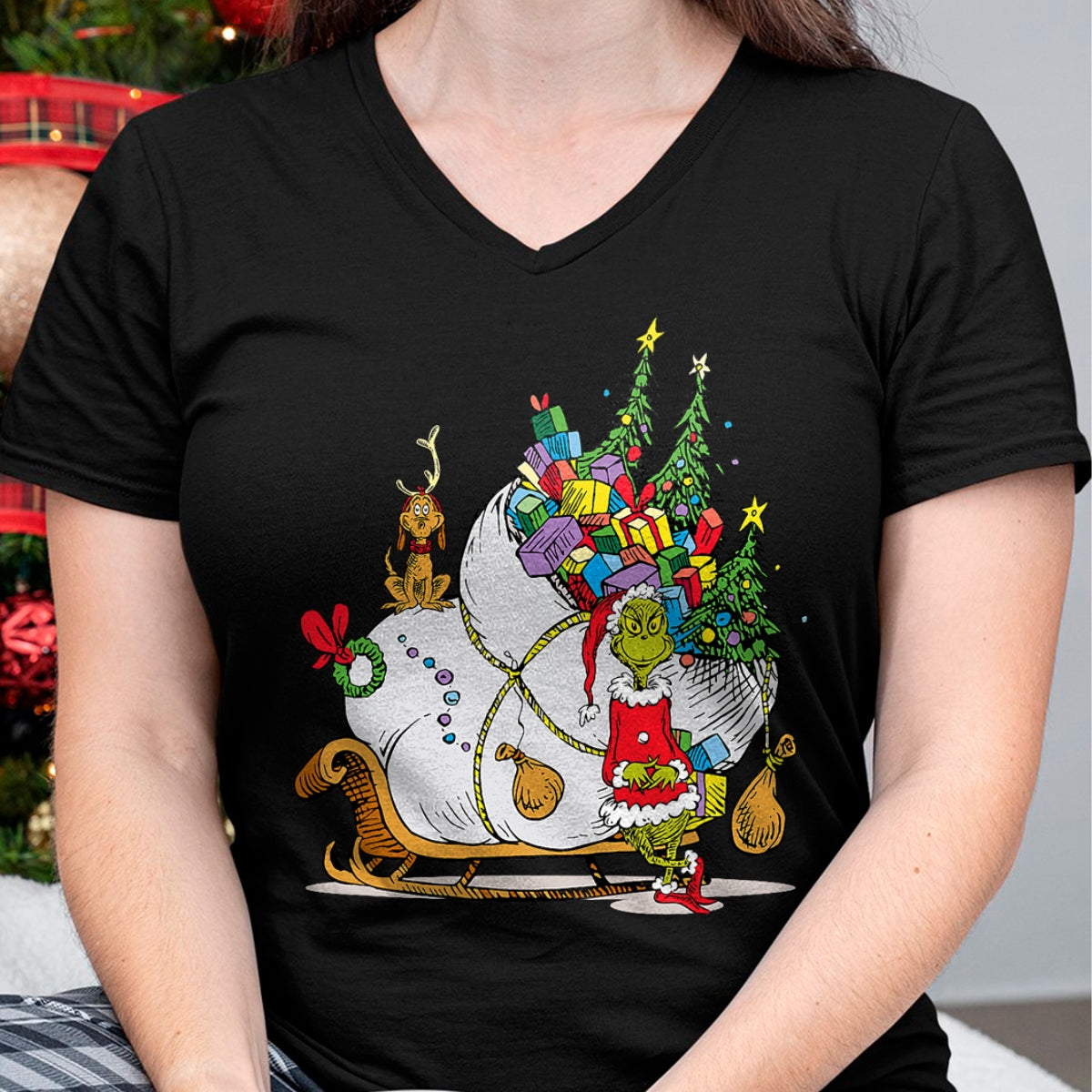 Dr. Seuss Grinch Sleigh T-Shirt - Christmas Unisex T-Shirt/Hoodie/Sweatshirt - ZON00