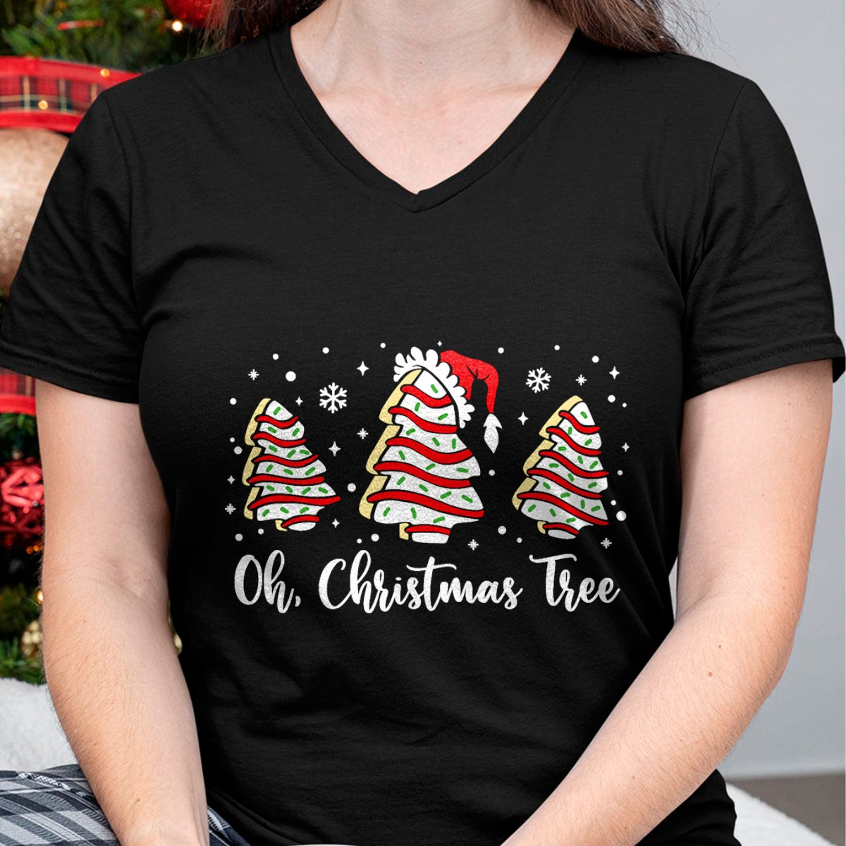 Groovy Oh Christmas Tree Cakes Debbie Becky Jen Cake Lovers T-Shirt - Christmas Unisex T-Shirt/Hoodie/Sweatshirt - ZON00
