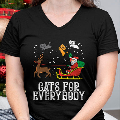 Cats For Everybody Christmas Cat Funny Xmas Women Santa T-Shirt - Christmas Unisex T-Shirt/Hoodie/Sweatshirt - ZON00