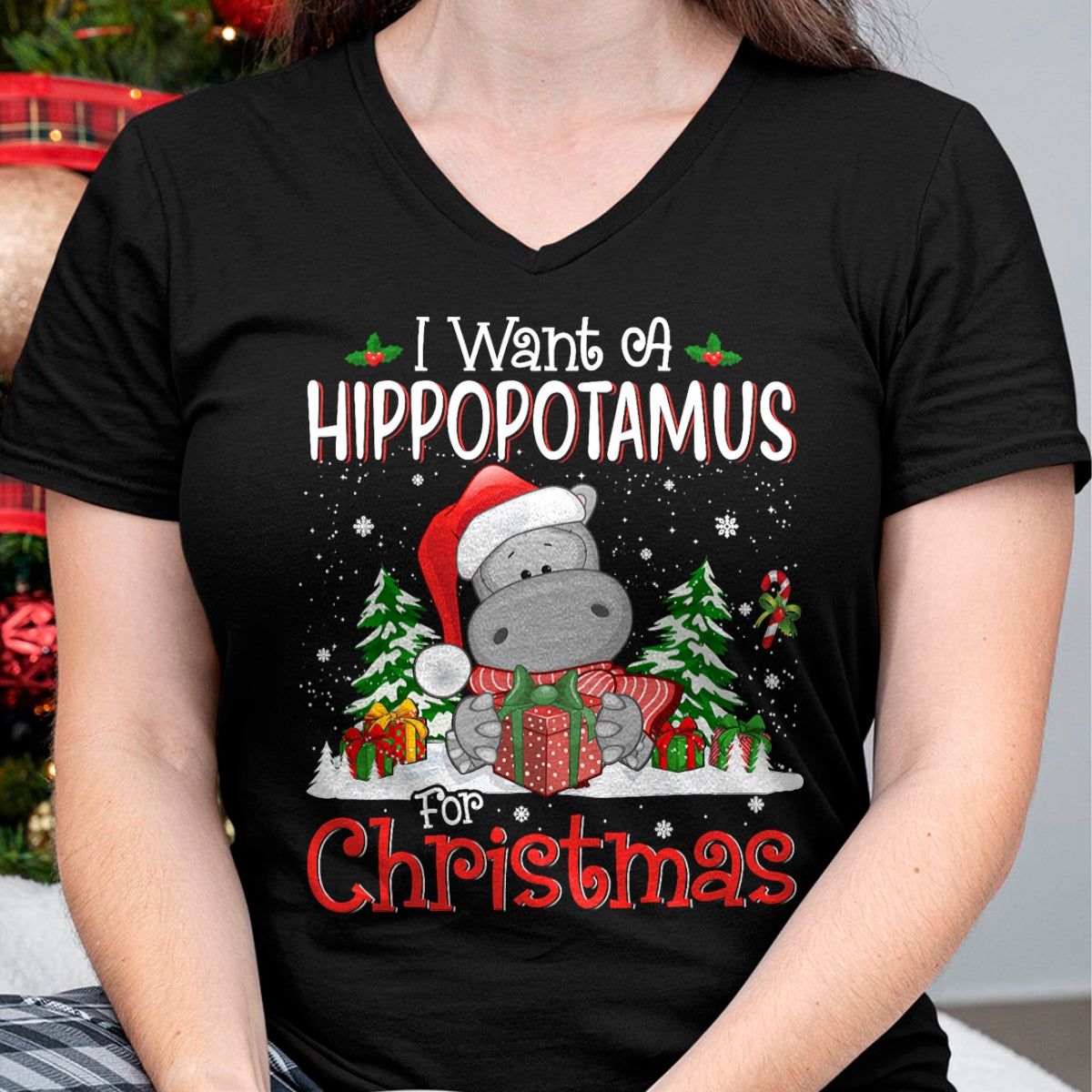 I Want A Hippopotamus For Christmas Xmas Hippo for Kid Women T-Shirt - Christmas Unisex T-Shirt/Hoodie/Sweatshirt - ZON00