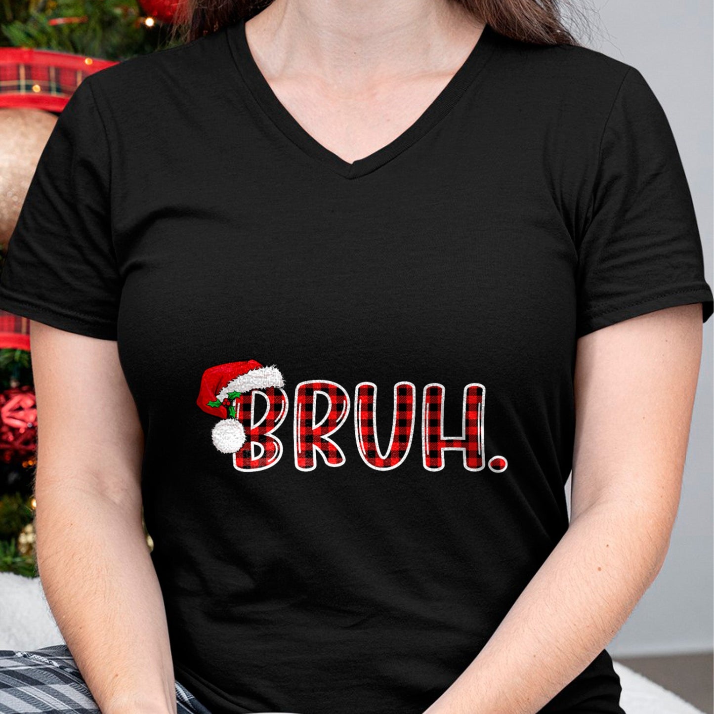 Bruh Funny Christmas Plaid Teens Boys Kids Xmas Pajamas T-Shirt - Christmas Unisex T-Shirt/Hoodie/Sweatshirt - ZON00