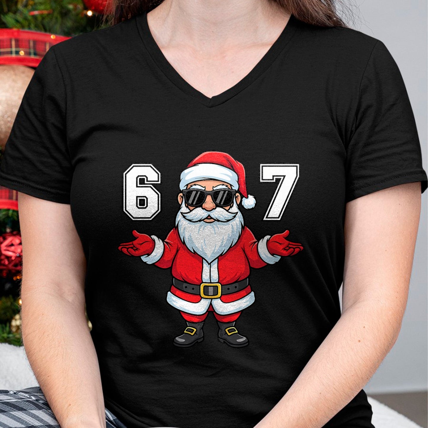 67 Meme Six Seven 6 7 Funny Santa Matching Xmas 67 Christmas T-Shirt - Christmas Unisex T-Shirt/Hoodie/Sweatshirt - ZON00