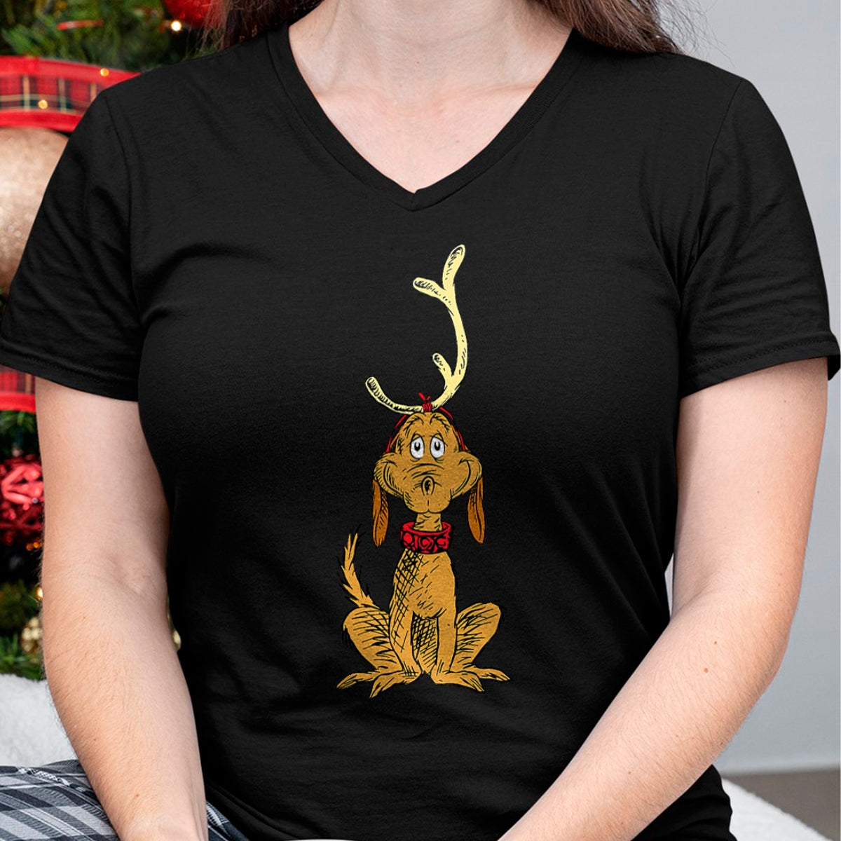 Dr. Seuss mens Classic Dr Seuss Reindeer Max T shirt, Black, Small US - Christmas Unisex T-Shirt/Hoodie/Sweatshirt - ZON00