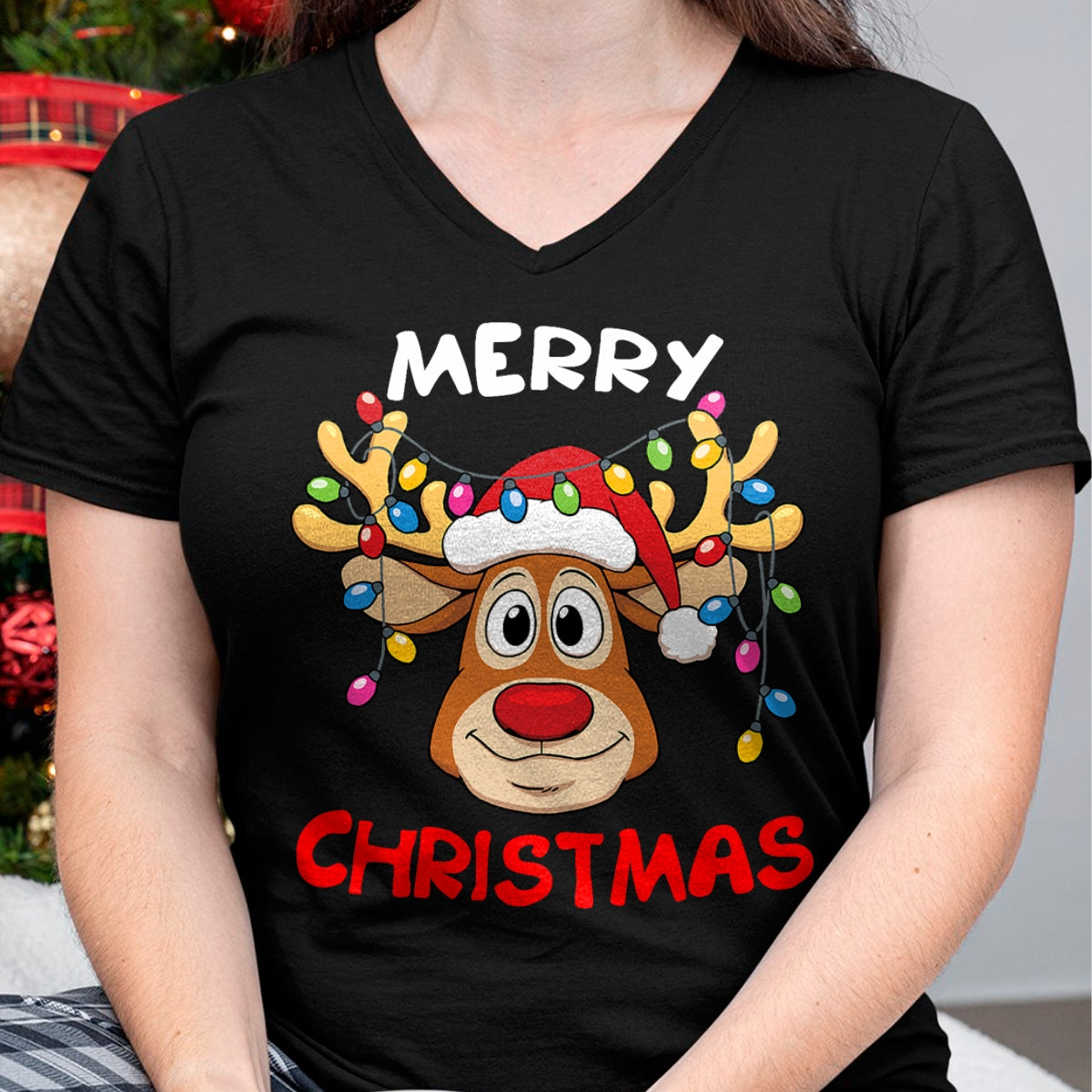 Merry Christmas Reindeer Xmas Family Men Women T-Shirt - Christmas Unisex T-Shirt/Hoodie/Sweatshirt - ZON00