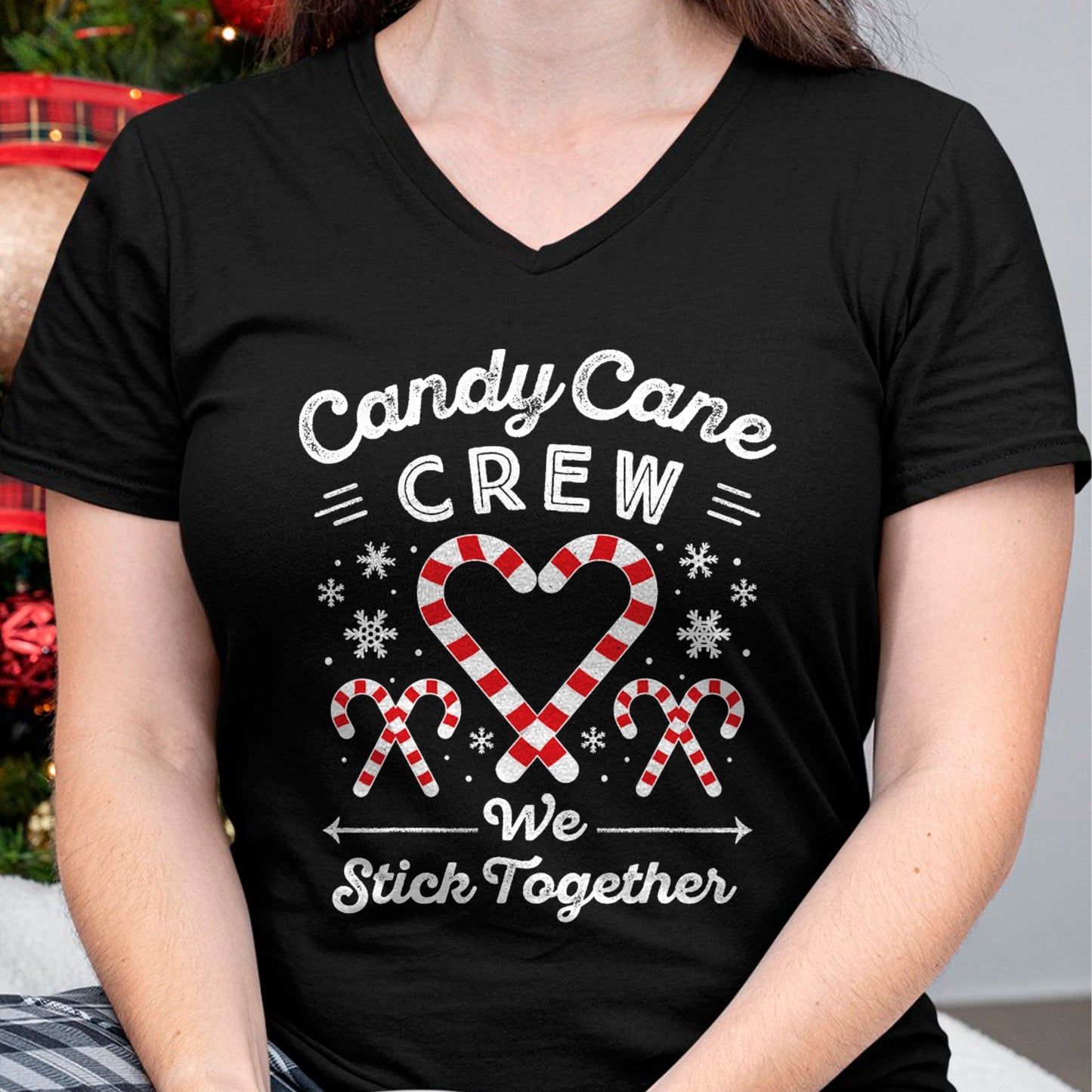 Christmas Candy Cane Heart Holiday Family Matching Pajama PJ T-Shirt - Christmas Unisex T-Shirt/Hoodie/Sweatshirt - ZON00