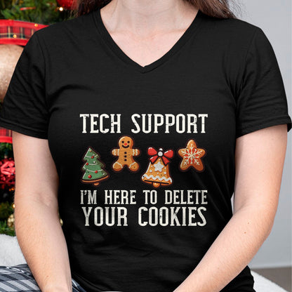 Christmas Tech Support Here To Delete Cookies Xmas Men Women T-Shirt - Christmas Unisex T-Shirt/Hoodie/Sweatshirt - ZON00