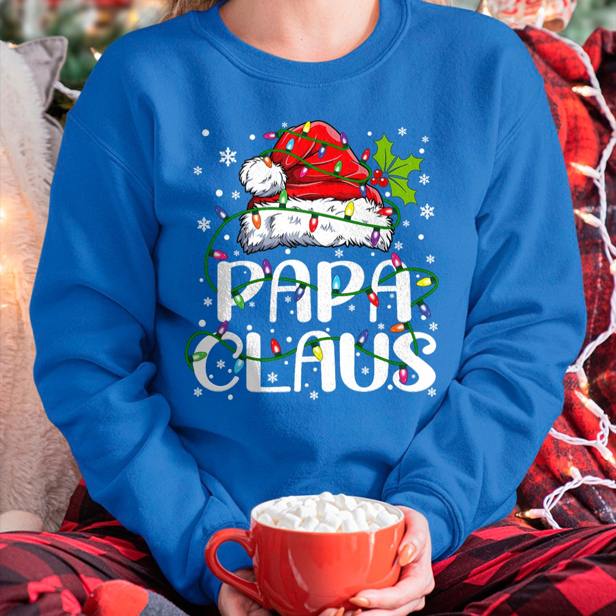 Papa Claus Christmas Lights Pajama Family Matching T-Shirt - Christmas Unisex T-Shirt/Hoodie/Sweatshirt - ZON00