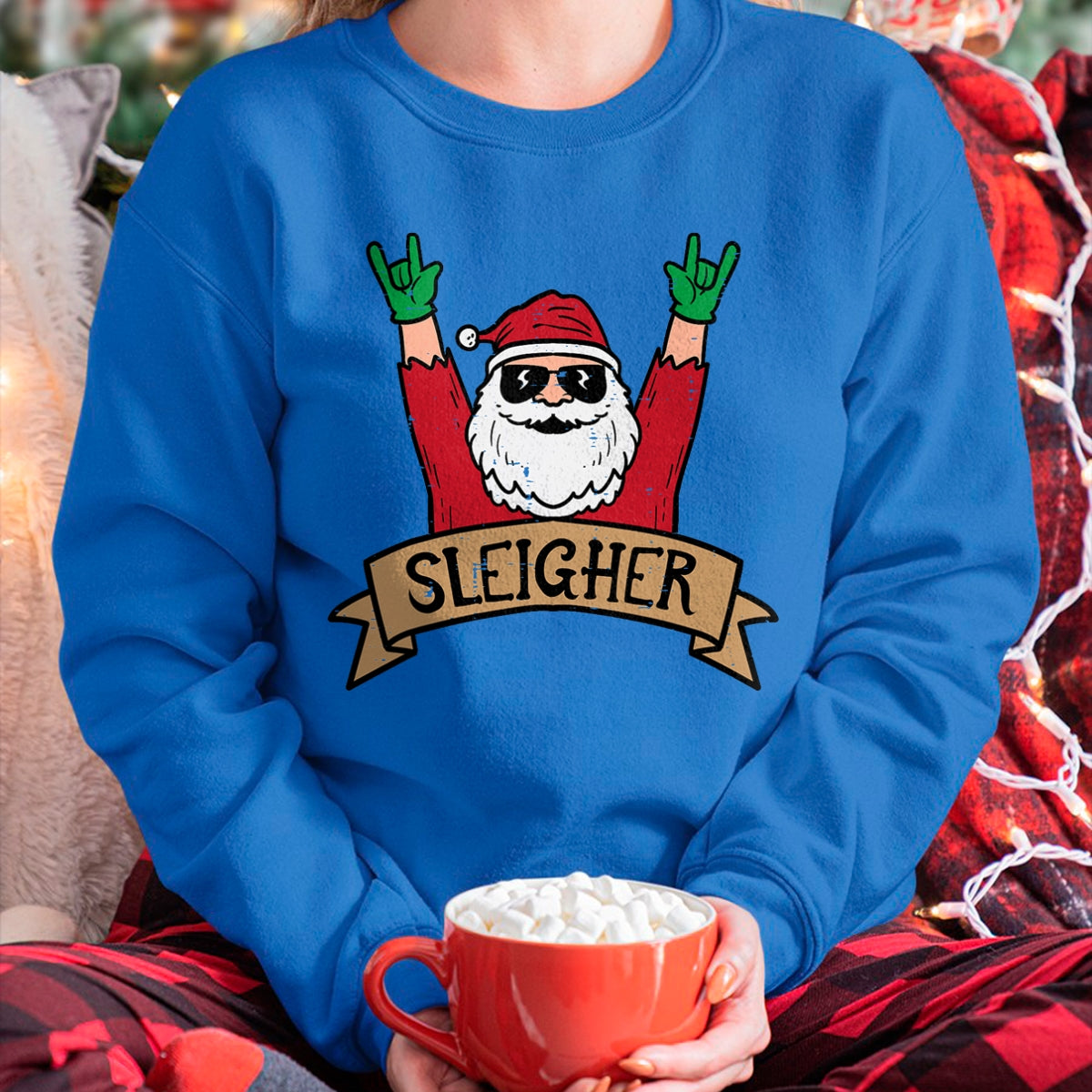 Christmas Sleigher Santa Rock Xmas Rocker Men Women Kids Boy T-Shirt - Christmas Unisex T-Shirt/Hoodie/Sweatshirt - ZON00