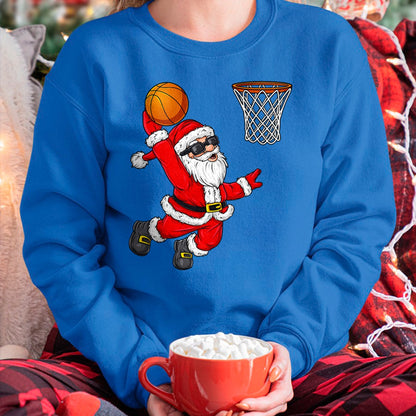 Christmas Santa Claus Dunking A Basketball Boys Kids Xmas T-Shirt - Christmas Unisex T-Shirt/Hoodie/Sweatshirt - ZON00