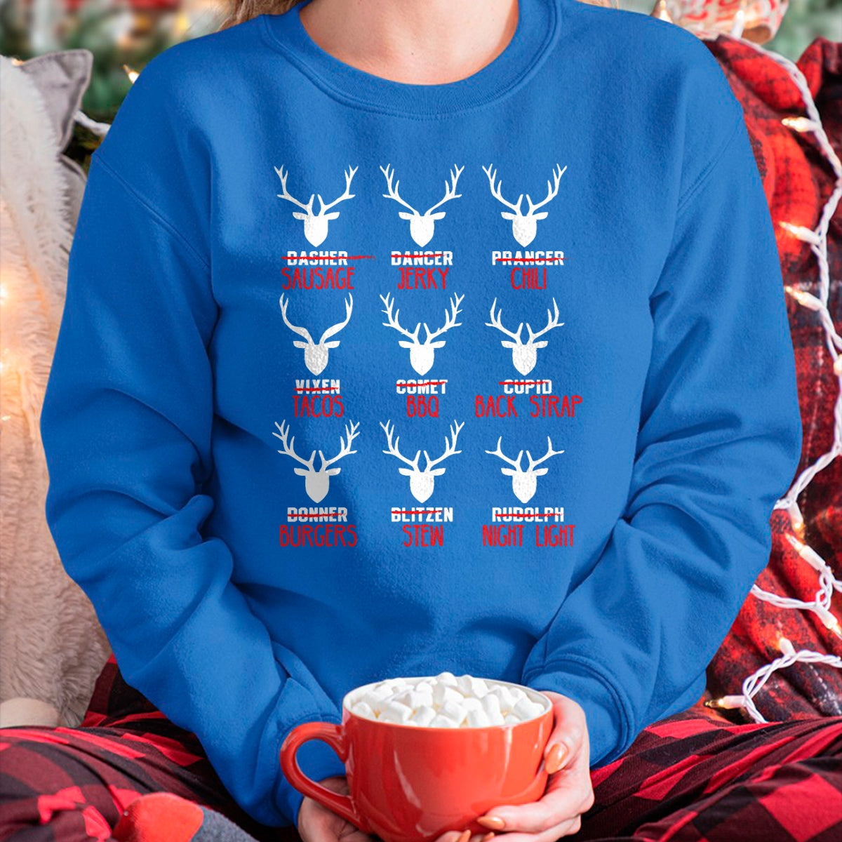 Funny Christmas Deer Hunters All of Santa's Reindeer design T-Shirt - Christmas Unisex T-Shirt/Hoodie/Sweatshirt - ZON00 (SKUT-CHRISTMAS2026-A1)