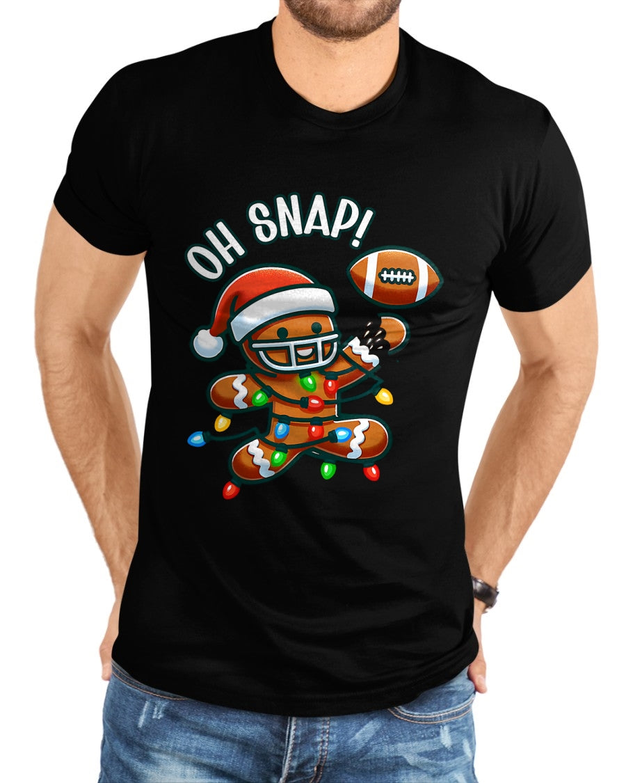 Funny Gingerbread Man Pajamas & PJs Xmas Holiday Oh Snap Gingerbreadman Christmas Football T-Shirt - Christmas Unisex T-Shirt/Hoodie/Sweatshirt - ZON00
