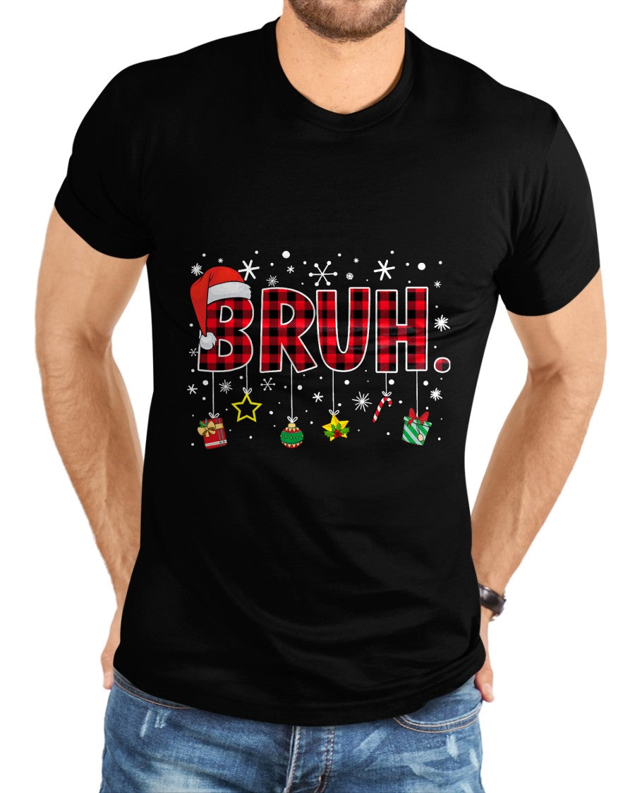 Bruh Funny Christmas Red Plaid Teens Boys Kids Xmas Pajamas T-Shirt - Christmas Unisex T-Shirt/Hoodie/Sweatshirt - ZON00