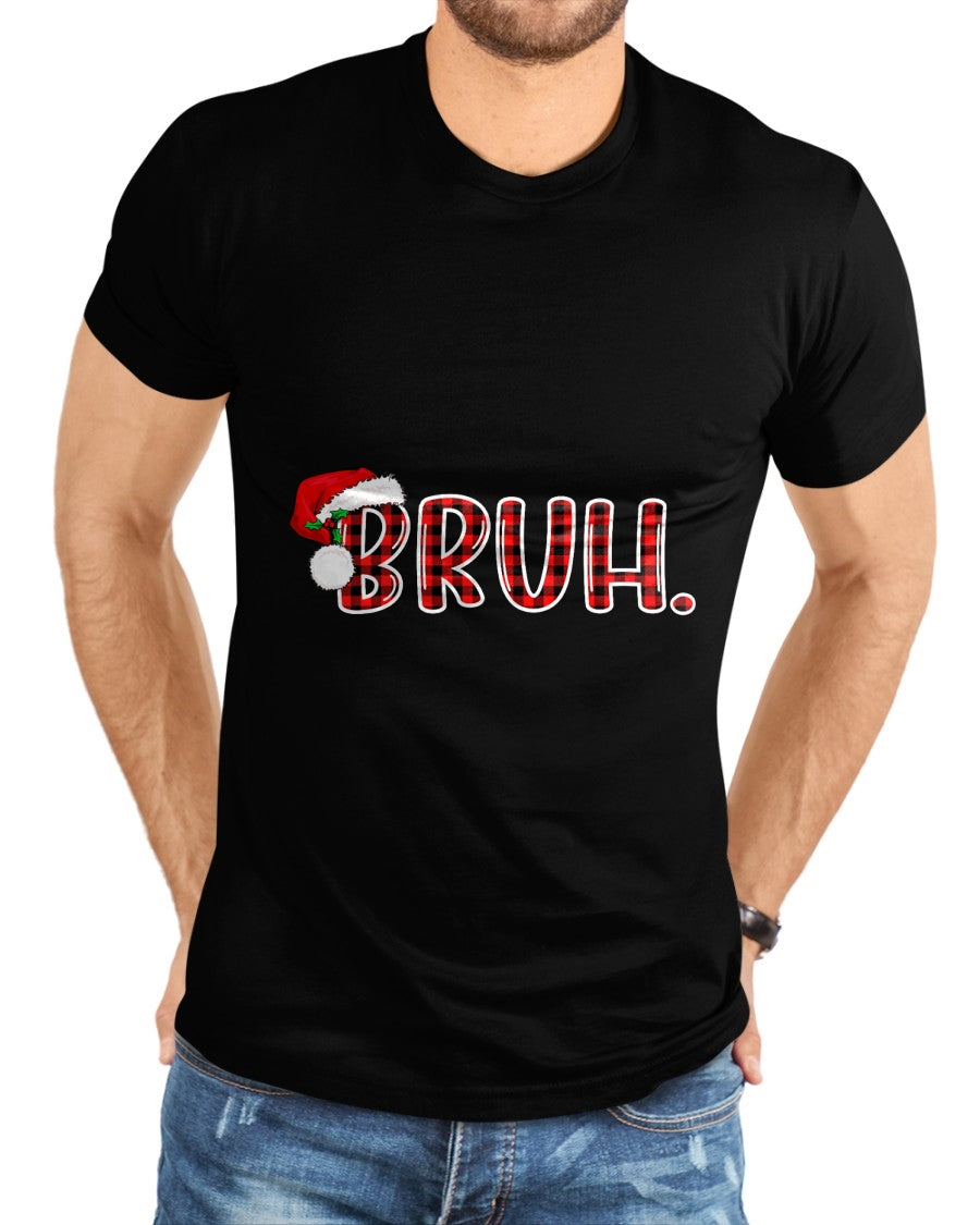 Bruh Funny Christmas Plaid Teens Boys Kids Xmas Pajamas T-Shirt - Christmas Unisex T-Shirt/Hoodie/Sweatshirt - ZON00