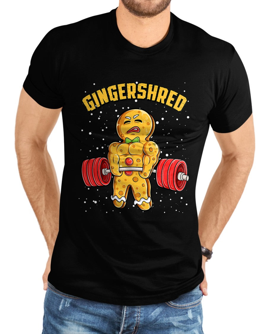 Gingershred Funny Gingerbread Man Gym Bodybuilding Christmas T-Shirt - Christmas Unisex T-Shirt/Hoodie/Sweatshirt - ZON00