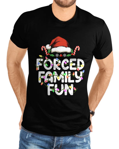 Forced Family Fun Christmas Pajamas Funny T-Shirt - Christmas Unisex T-Shirt/Hoodie/Sweatshirt - ZON00