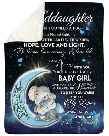 TO MY GRANDDAUGHTER - GIFT FOR GRANDDAUGHTER - Sherpa Fleece Quilt Blanket (SKUB06-85)