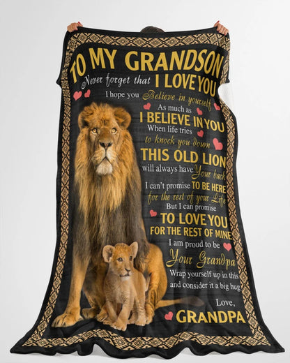 BLANKET FOR GRANDSON – COMFORT & WARMTH GIFT FROM GRANDPA  Sherpa Fleece Quilt Blanket NTTD00 (SKUB09-113)
