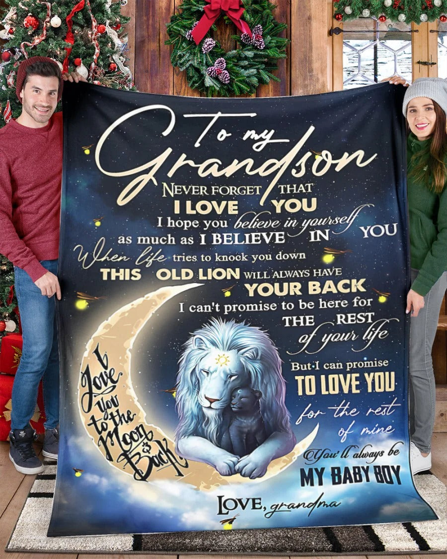 BLANKET FOR GRANDSON – COMFORT & WARMTH GIFT FROM GRANDMA  Sherpa Fleece Quilt Blanket zon00 (SKU-CHAU-B19)
