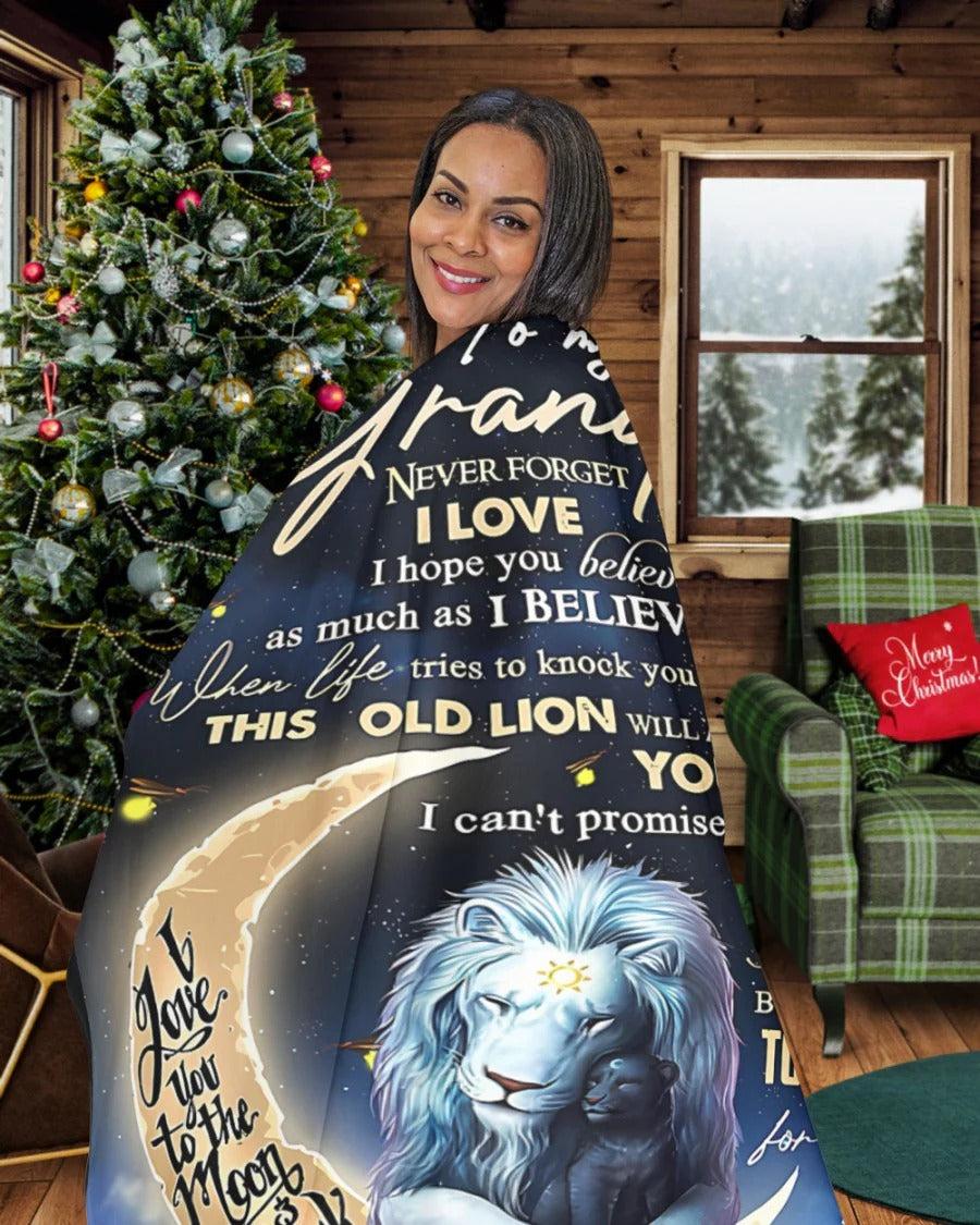 BLANKET FOR GRANDSON – COMFORT & WARMTH GIFT FROM GRANDMA  Sherpa Fleece Quilt Blanket zon00 (SKU-CHAU-B19)