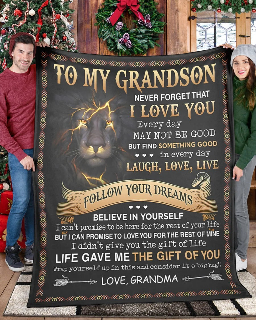 BLANKET FOR GRANDSON – COMFORT & WARMTH GIFT FROM GRANDMA  Sherpa Fleece Quilt Blanket zon00 (SKUB09-43)