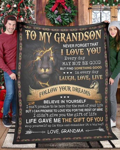 BLANKET FOR GRANDSON – COMFORT & WARMTH GIFT FROM GRANDMA  Sherpa Fleece Quilt Blanket zon00 (SKUB09-43)