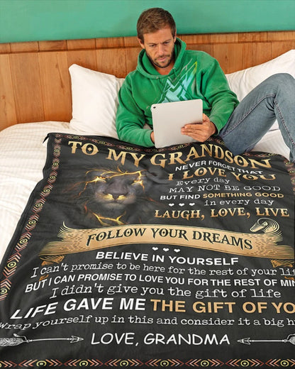 BLANKET FOR GRANDSON – COMFORT & WARMTH GIFT FROM GRANDMA  Sherpa Fleece Quilt Blanket zon00 (SKUB09-43)