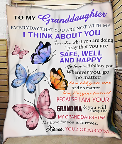 BLANKET FOR GRANDDAUGHTER – COMFORT & WARMTH GIFT FROM GRANDMA  Sherpa Fleece Quilt Blanket NTTD00 (SKUB-BLK-GMD1)