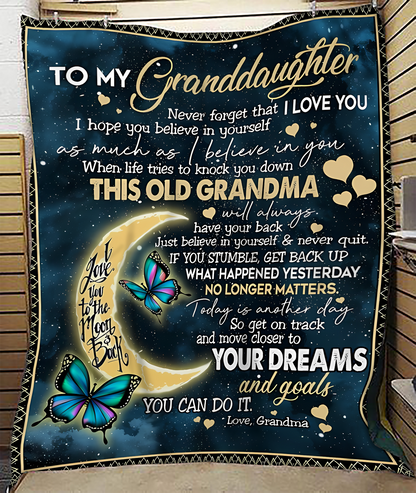 BLANKET FOR GRANDDAUGHTER – COMFORT & WARMTH GIFT FROM GRANDMA  Sherpa Fleece Quilt Blanket zon00 (SKUB-BLK-GMD2)