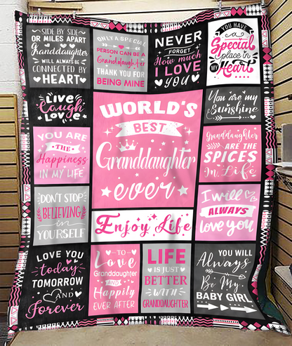 TO MY GRANDDAUGHTER - GIFT FOR GRANDDAUGHTER - Sherpa Fleece Blanket From Grandparent (SKUB-zon-07)