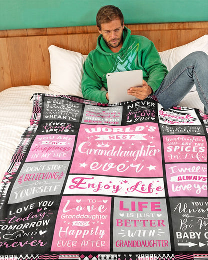 TO MY GRANDDAUGHTER - GIFT FOR GRANDDAUGHTER - Sherpa Fleece Blanket From Grandparent (SKUB-zon-07)