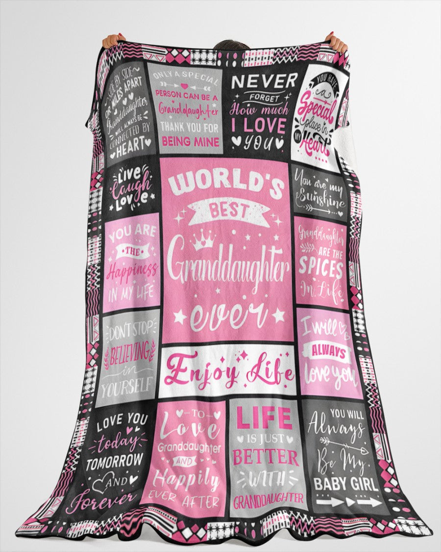TO MY GRANDDAUGHTER - GIFT FOR GRANDDAUGHTER - Sherpa Fleece Blanket From Grandparent (SKUB-zon-07)