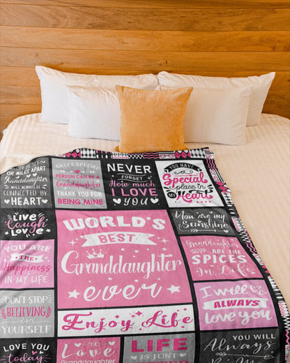 TO MY GRANDDAUGHTER - GIFT FOR GRANDDAUGHTER - Sherpa Fleece Blanket From Grandparent (SKUB-zon-07)