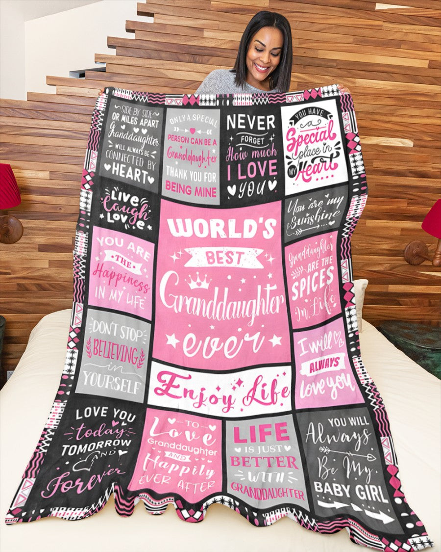 TO MY GRANDDAUGHTER - GIFT FOR GRANDDAUGHTER - Sherpa Fleece Blanket From Grandparent (SKUB-zon-07)