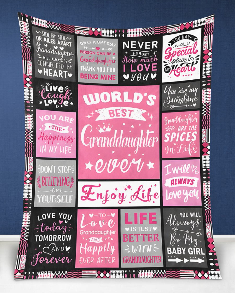 TO MY GRANDDAUGHTER - GIFT FOR GRANDDAUGHTER - Sherpa Fleece Blanket From Grandparent (SKUB-zon-07)