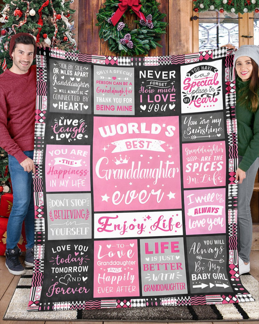 TO MY GRANDDAUGHTER - GIFT FOR GRANDDAUGHTER - Sherpa Fleece Blanket From Grandparent (SKUB-zon-07)
