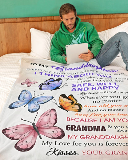BLANKET FOR GRANDDAUGHTER – COMFORT & WARMTH GIFT FROM GRANDMA  Sherpa Fleece Quilt Blanket zon00 (SKUB-BLK-GMD1)