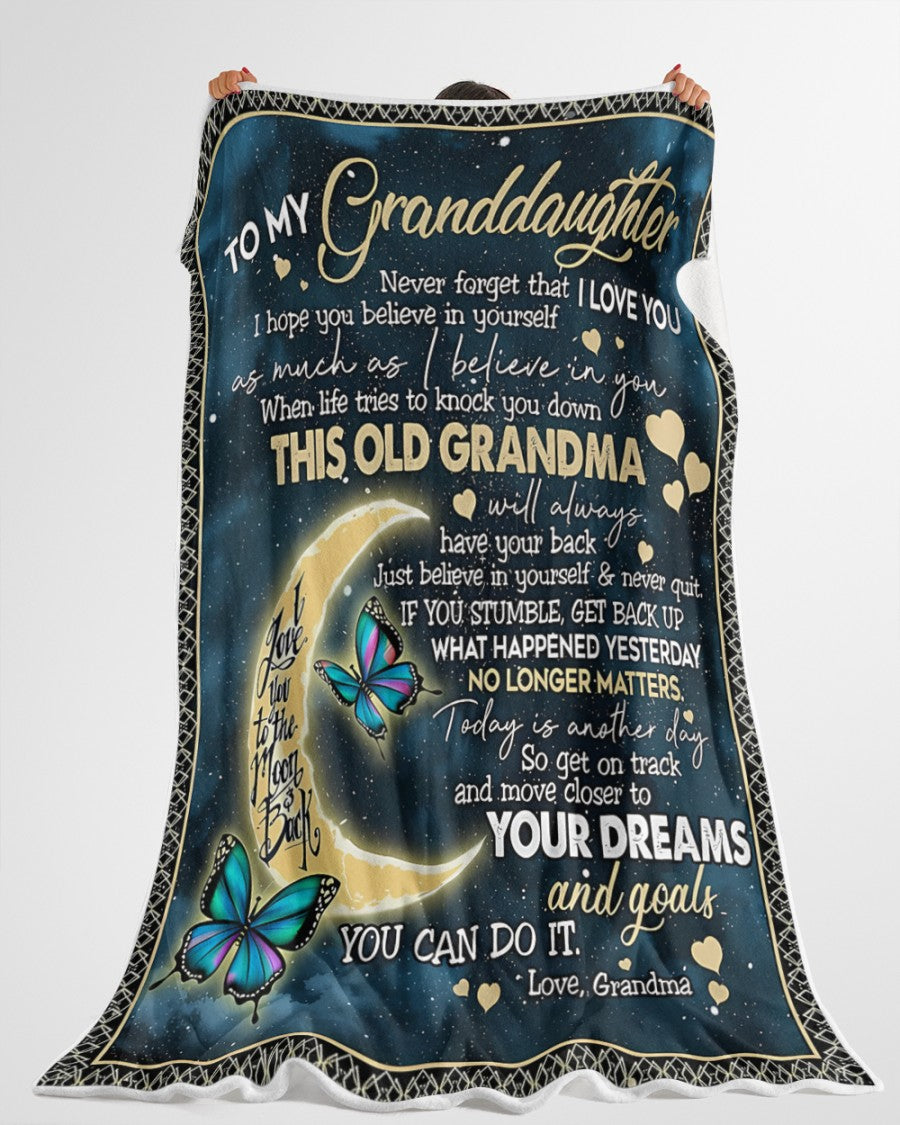 BLANKET FOR GRANDDAUGHTER – COMFORT & WARMTH GIFT FROM GRANDMA  Sherpa Fleece Quilt Blanket zon00 (SKUB-BLK-GMD2)