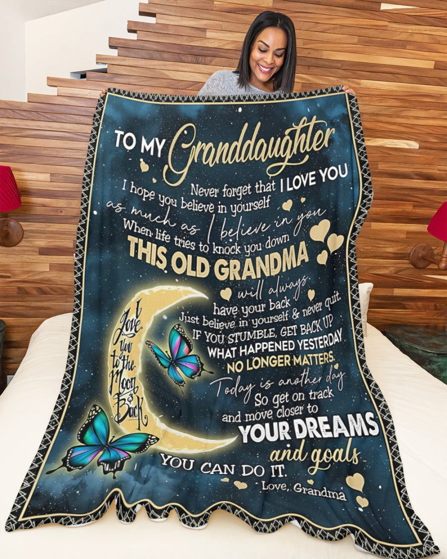 BLANKET FOR GRANDDAUGHTER – COMFORT & WARMTH GIFT FROM GRANDMA  Sherpa Fleece Quilt Blanket zon00 (SKUB-BLK-GMD2)